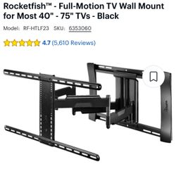 Rocketfish TV Wall Mount Full-Motion (new)