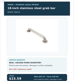 Moen 18-Inch Stainless Steel Grab Bar