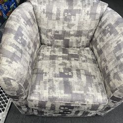 Omni Gray Barrel Swivel Chairs