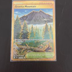 Gold Gravity Mountain Pokemon Card 