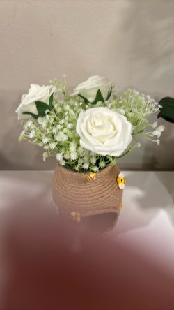 Artificial Floral Arrangement in Rope Vase
