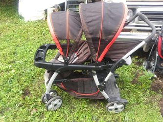 double, twin, baby stroller, Good condition, works as it should
