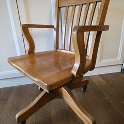 Vintage Solid Oak Banker's Chair