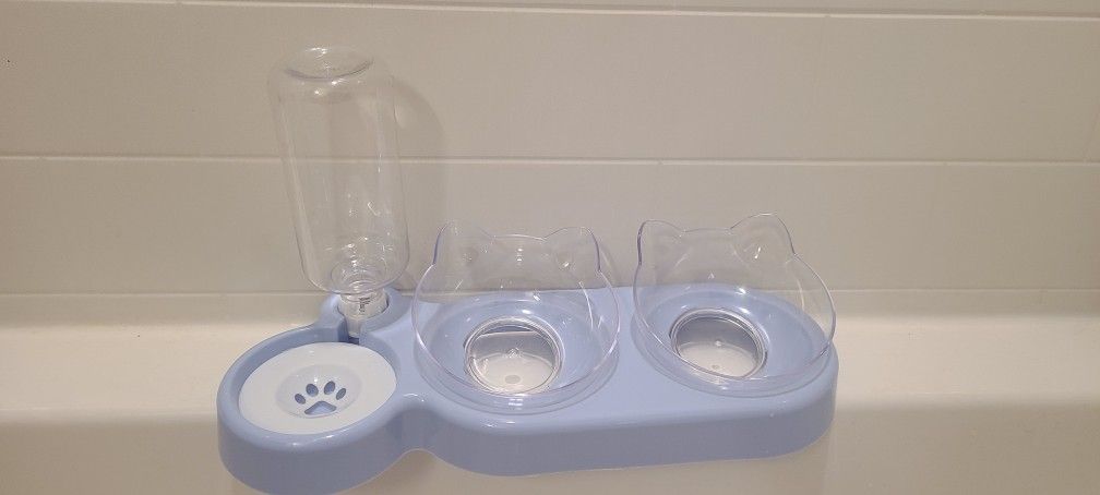 Cat Food Bowl And Water Dispenser