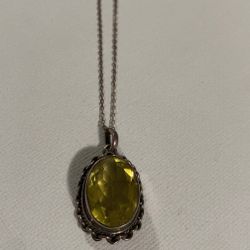 Silver Citrine Necklace