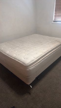 Queen Pillow Top Mattress with Box Spring