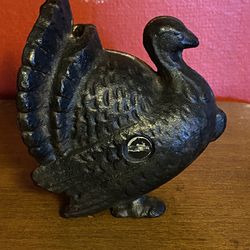 Antique Turkey Cast Iron Bank, Made By AC Williams 1905