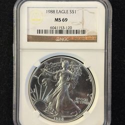 1988 $1 American Silver Eagle NGC MS69