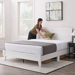 Twin white bed frame