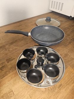 2 IN 1 Egg Poacher Pan & Large Frying Pan