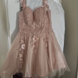 Rose GOLD Cocktail DRESS 2XL