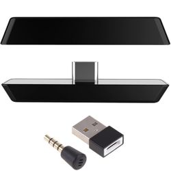 Compact Wireless Controller Adapter Low Latency for Switch PC Computer PS Game Headphones Stereo Sound Black Wireless Transmitter and Receiver Type-C 