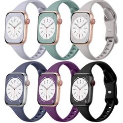 Lerobo 6 Pack Silicone Sport Watch Bands Compatible with Apple Watch