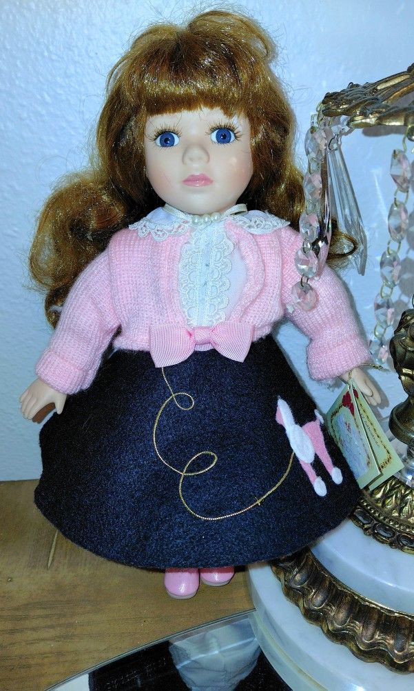 Dan Dee Collector's Choice - 12" Porcelain Doll - Poodle Skirt. Limited...