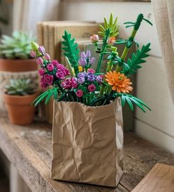 Vintage Ceramic Brown Paper Bag Vase 4.5" Novelty Planter Trompe L'oeil Pop Art