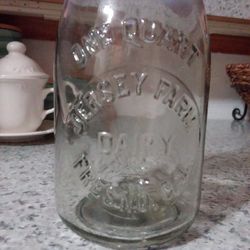 Vintage 1 Quart Milk Jug Jersey Farms Fresno California