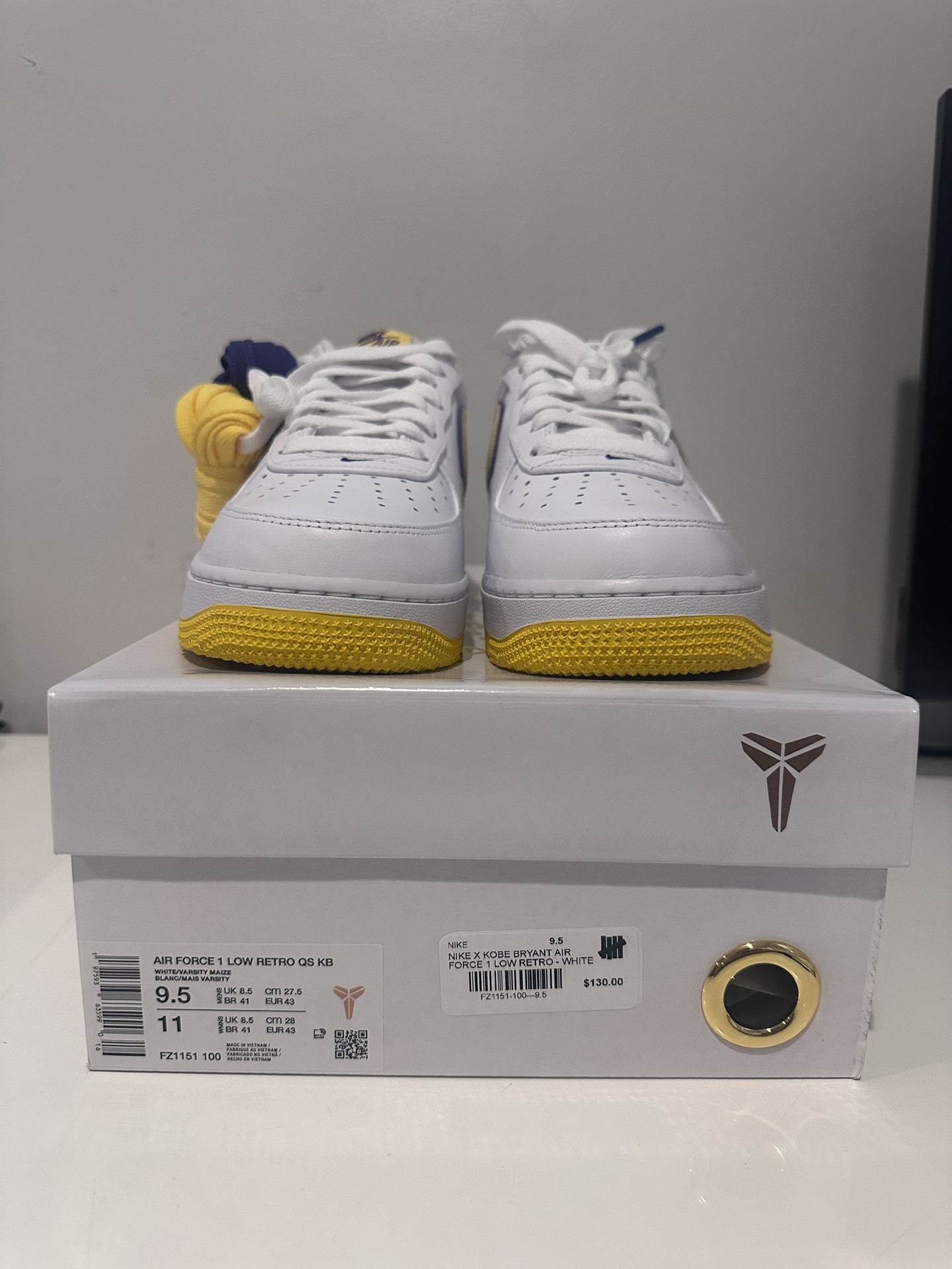 Nike Air Force 1 Low ‘Kobe Bryant Lakers Home’ (New/9.5 Men’s)
