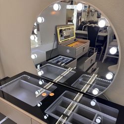 Makeup Vanity Dresser and Desk w/ LED Mirror