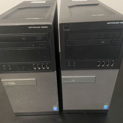 2 Dell Desktop Computers & LCD | Core i7 16GB RAM 1TB HDD | Windows 10 WiFi...