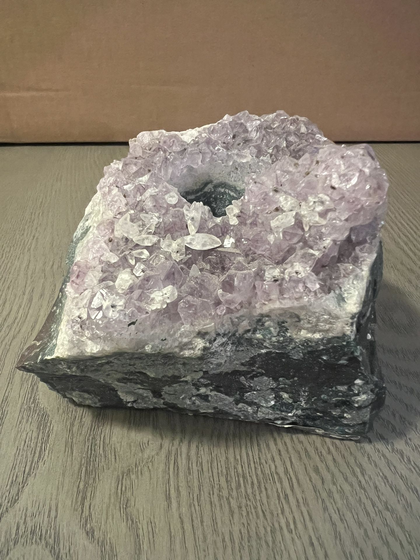Amethyst Gemstone Candle Holder . OBO