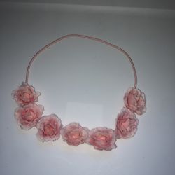 Pink Rose Flower Crown Headband