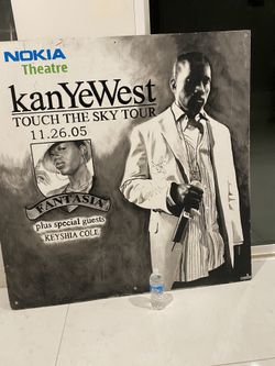Kanye west Hand Painted Autograph Poster