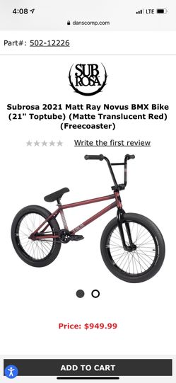 BMX SUBROSA Novus MATT RAY 21” Subrosa Novus 2025 | www.edv.no