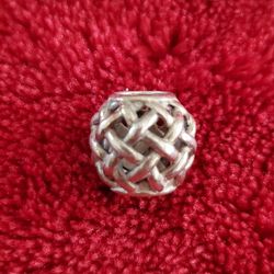 Authentic PANDORA 790973 Sterling Silver Wicker Slide Charm