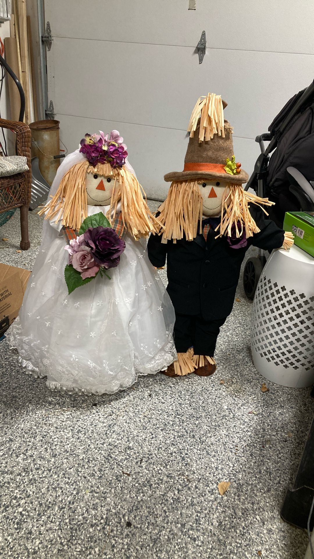 Bride And Groom Wedding Scarecrows