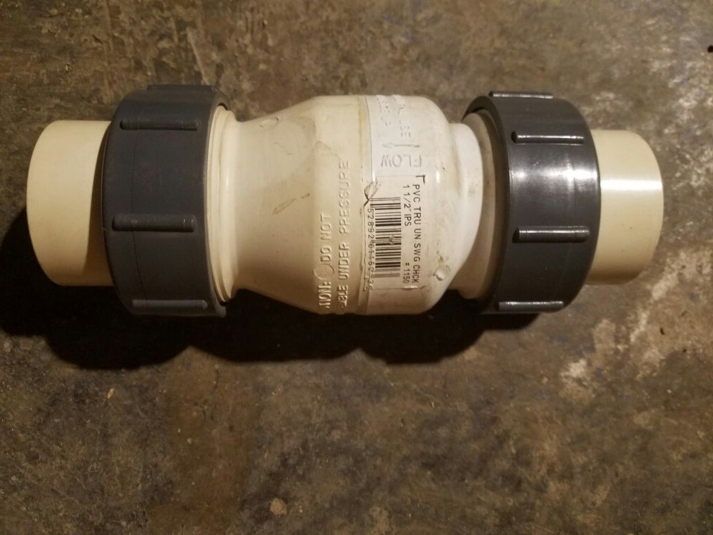 PVC Swing or Silent Check Valve one way 1-1/2"