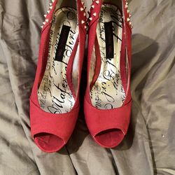 Size 8 Red Heel With Studs 