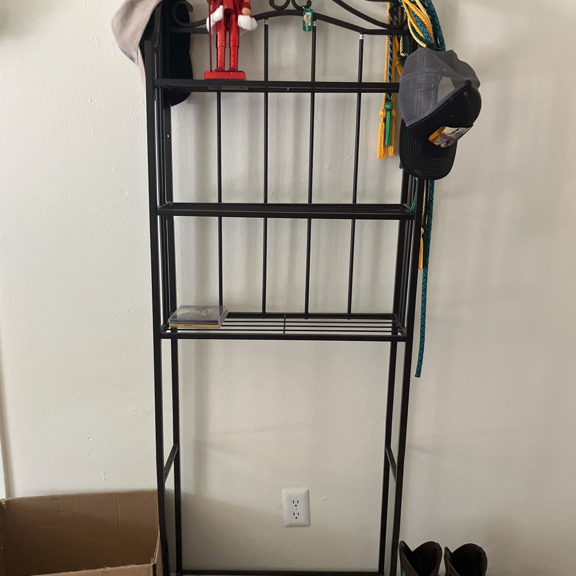 Iron shelves.