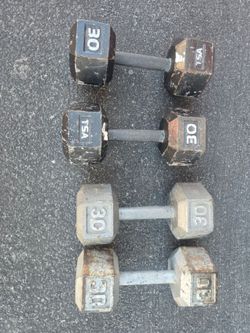 30 lb Hex Dumbbells Set of 4