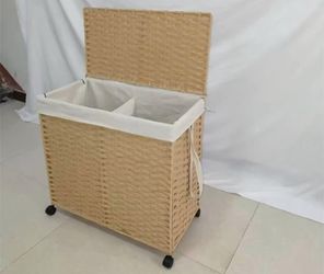 Double Laundry Hamper with Lid