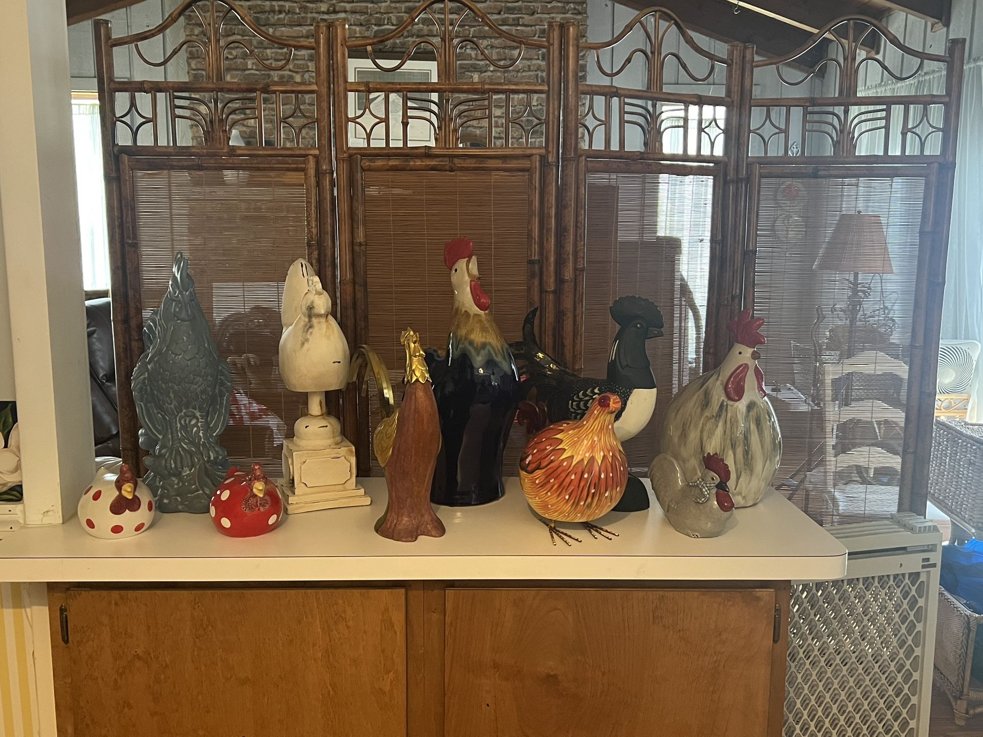 Roosters And Chickens Statues