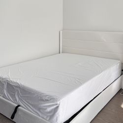 Queen Storage Bed Frame + Zinus Memory Foam Mattress – Like New