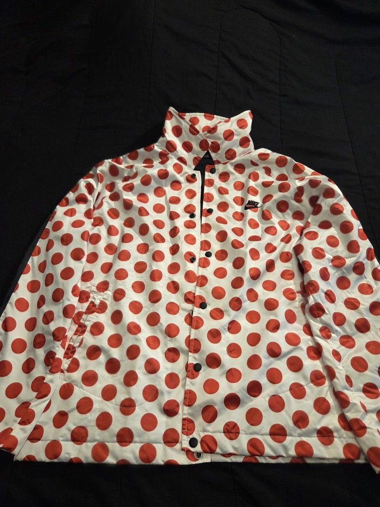 Nike Red Polka Dot Windbreaker Jacket Size L