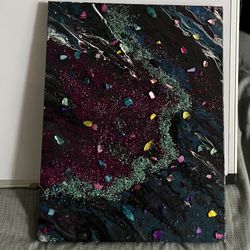 Textured Meteor Shower Painting 