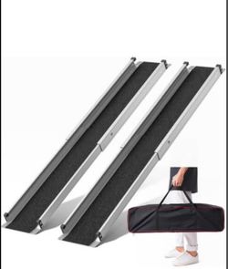 New never used Slightly dusty Adjustable Wheelchair Ramp 7FT Telescoping Port