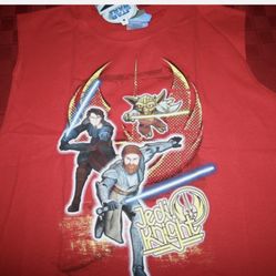 BOYS STAR WARS JEDI KNIGHT RED TANK SLEEVELESS SHIRT SMALL 4 NEW