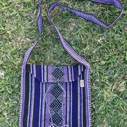 PINZON Artesanias Boho Purple Crossbody Bag Purse Mexican Woven Hippie
