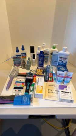Collection of toiletries and grooming products
