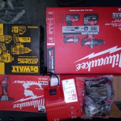 Milwaukee And DeWalt Combo Kits New