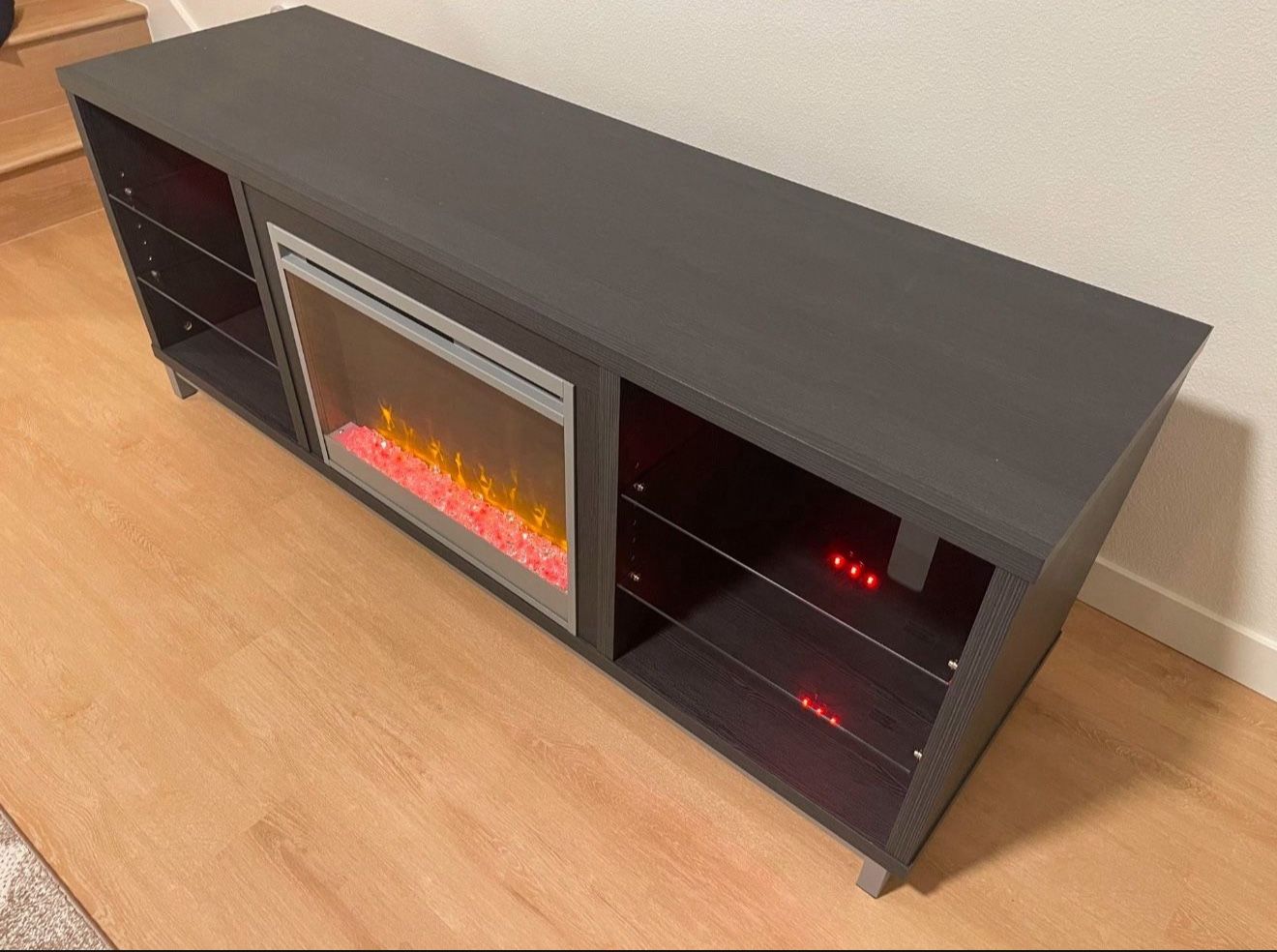 Tv Stand With Heater And Multi Color Led Lights