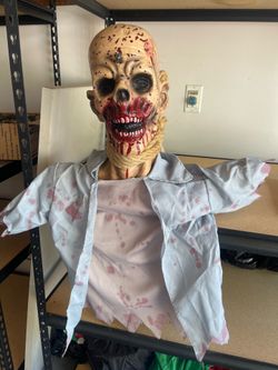 Halloween decoration skull human head torso scary monster