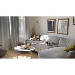 Living Spaces Couch 113 Inches Long But Can Separate