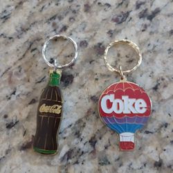 Vintage  Collectable  Coca Cola Key Chains  1985 Tm Stamped 