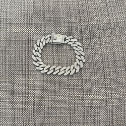 8” moissanite, cuban Link bracelet