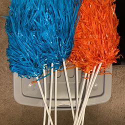 Orange and Teal Rooters/Pom Poms