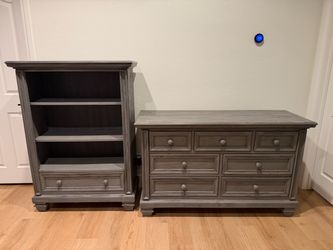Oxford Baby Richmond in Brushed Gray - Dresser and Bookshelf